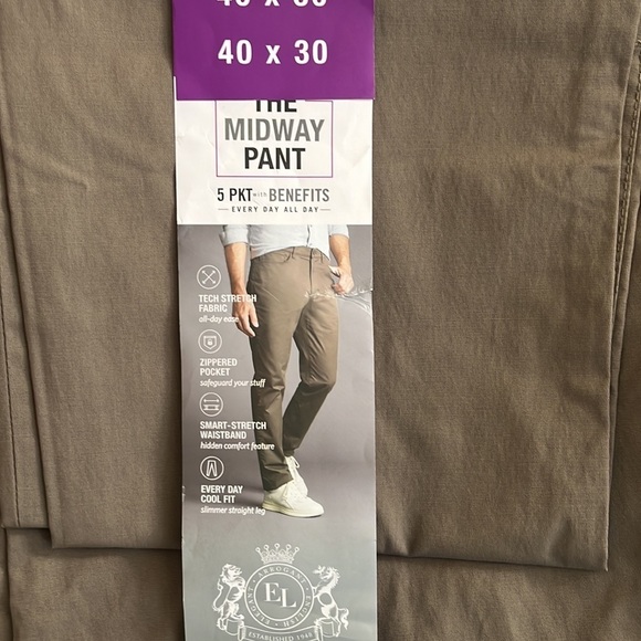 English Laundry Men's Slimmer Straight Leg 5-Pocket pant Walnut Brown Size 40x30 - Picture 2 of 4